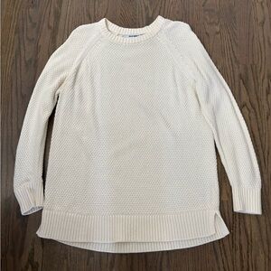 Old Navy Cream Crew Neck Tunic Sweater